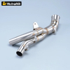 Moto modificado carbono mid link silenciador de tubo para yama yzfr1 yzf r1 2009-2014 a&ccedil;o inoxid&aacute;vel aprimorado escape da motocicleta