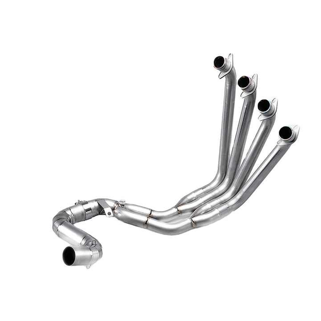 Titanium Alloy Mufflers ສໍາລັບ Hon CB650R / CBR650F Full Moto Exhaust ລະບົບທີ່ມີທໍ່ເຊື່ອມຕໍ່ທາງຫນ້າເຄື່ອນທີ່ບັນຈຸຢູ່ໃນກ່ອງ