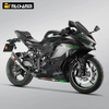 ZX-4R ZX-25R Knalpot Sepeda Motor Modifikasi Bagian Tengah Link AK Sarang Lebah Serat Karbon Knalpot Melarikan Diri untuk Kawasak Kotak