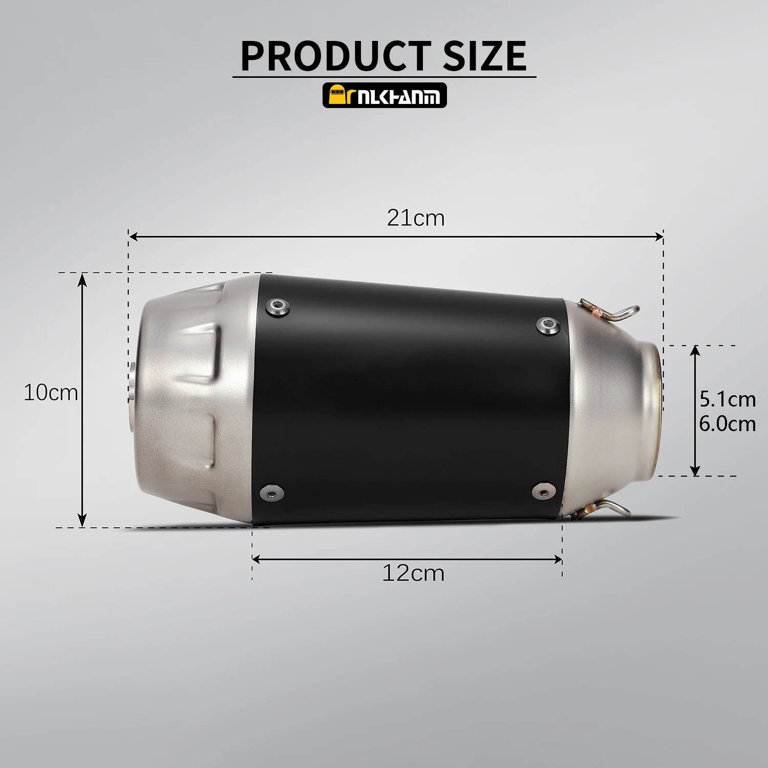 Silenciador de tubo de escape universal para motocicleta, cromado