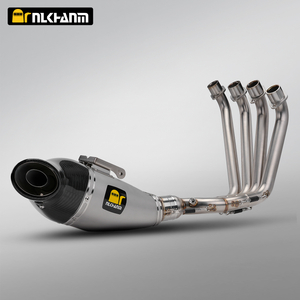نظام عادم كامل للسباق 2014-2023 للدراجات النارية CB650F/CBR650R/CB650R/CBR650F يتضمن صندوق فولاذي أمامي من الكربون