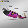 Sistem Ekzos Motosikal SYM Husky ADV300 Pink Pengubahsuaian Bahagian Penuh Bahan Gentian Karbon Tahan Karat Pembungkusan Kotak Jenama