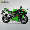 Pengubahsuaian Sistem Ekzos Motosikal ZX-6R dengan AK Escape Muffler Bahan Keluli Tahan Karat Gentian Karbon untuk Kawasaki ZX-6R
